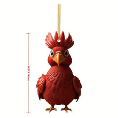 Rooster Series Christmas Tree Pendant Acrylic Decorations Toy