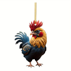 Rooster Series Christmas Tree Pendant Acrylic Decorations Toy