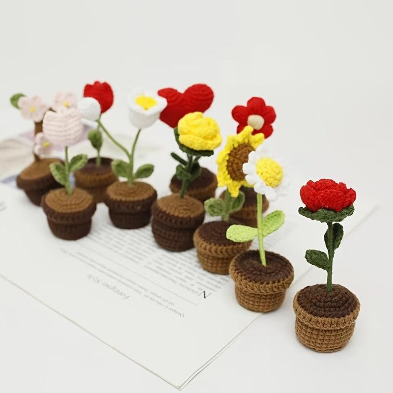 Creative Woolen Weaving Artificial Sunflowers Love Ornaments