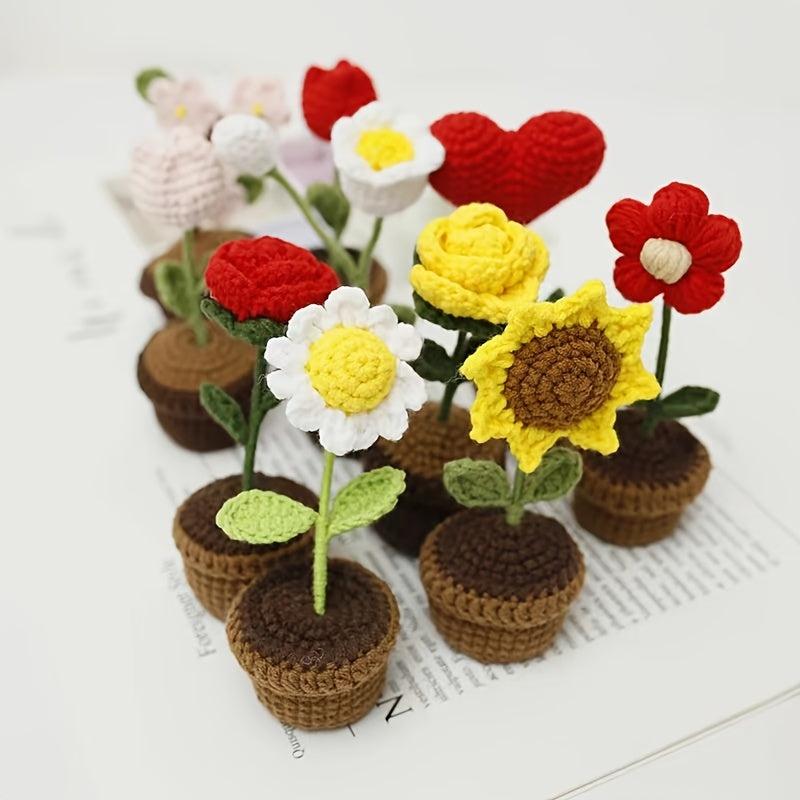 Creative Woolen Weaving Artificial Sunflowers Love Ornaments