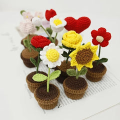 Creative Woolen Weaving Artificial Sunflowers Love Ornaments