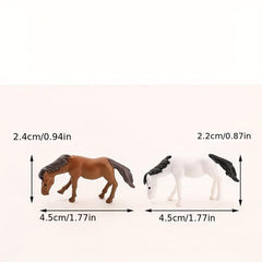 2pcs Horse Miniature Landscape Decorations DIY Pet House Creation