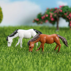 2pcs Horse Miniature Landscape Decorations DIY Pet House Creation