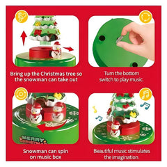 Christmas Tree Music Box with Lights and Built-In Button