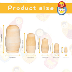 5pcs Unfinished Wooden Doll Set DIY Hand Drawn Painting Art Prop