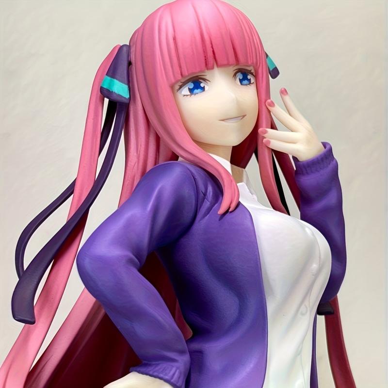 Double Ponytail Rose Hair Girl Doll Anime Action Figure Gift
