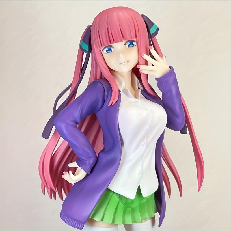 Double Ponytail Rose Hair Girl Doll Anime Action Figure Gift