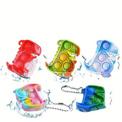 24pcs Mini Dinosaur Fidget Toys Bulk Pack - Stress Relief Keychains
