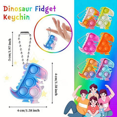 24pcs Mini Dinosaur Fidget Toys Bulk Pack - Stress Relief Keychains
