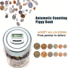 Electronic Counting Piggy Bank LED Display Identify US Coins Children's Bank