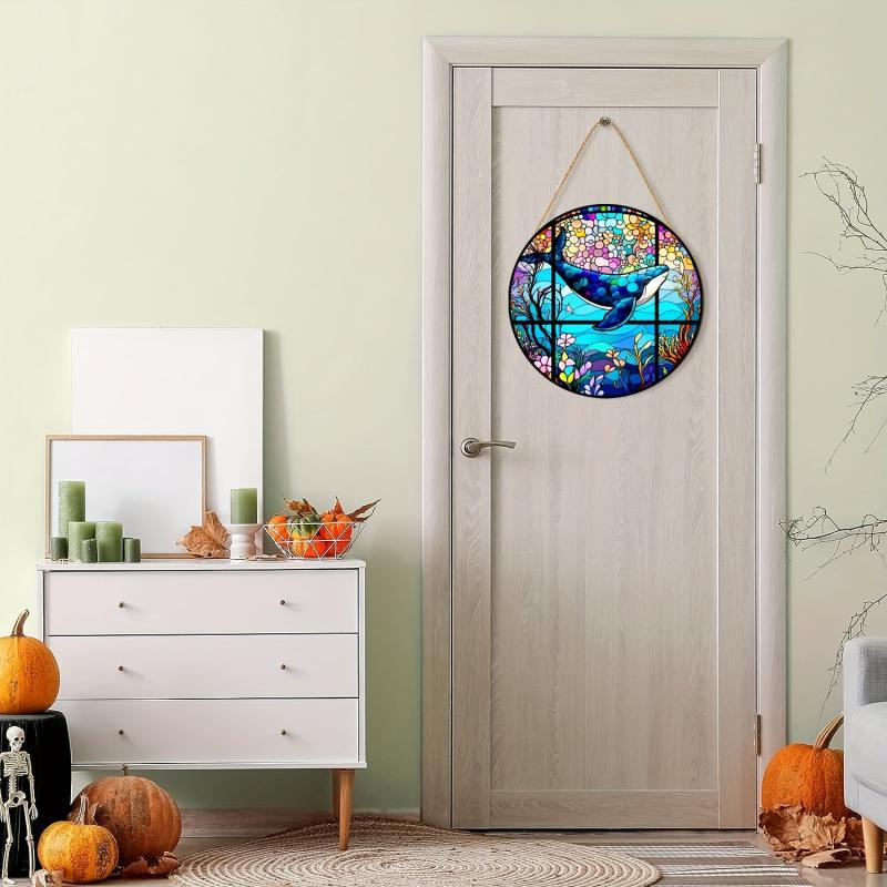 Sea Whale Coral Flower Memorial Suncatcher Window Hanging Decor