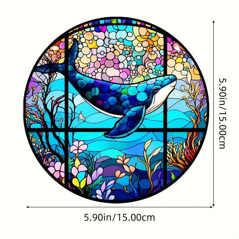 Sea Whale Coral Flower Memorial Suncatcher Window Hanging Decor