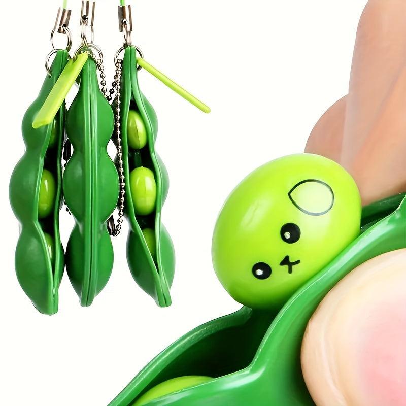 2pcs Squeeze Beans Vent Beans Music Decompression Keychain Toys