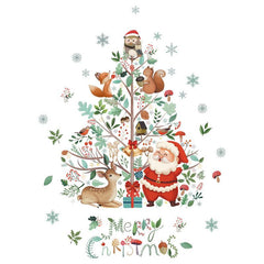 Christmas Window Stickers Santa Theme Decor Waterproof Removable Clings