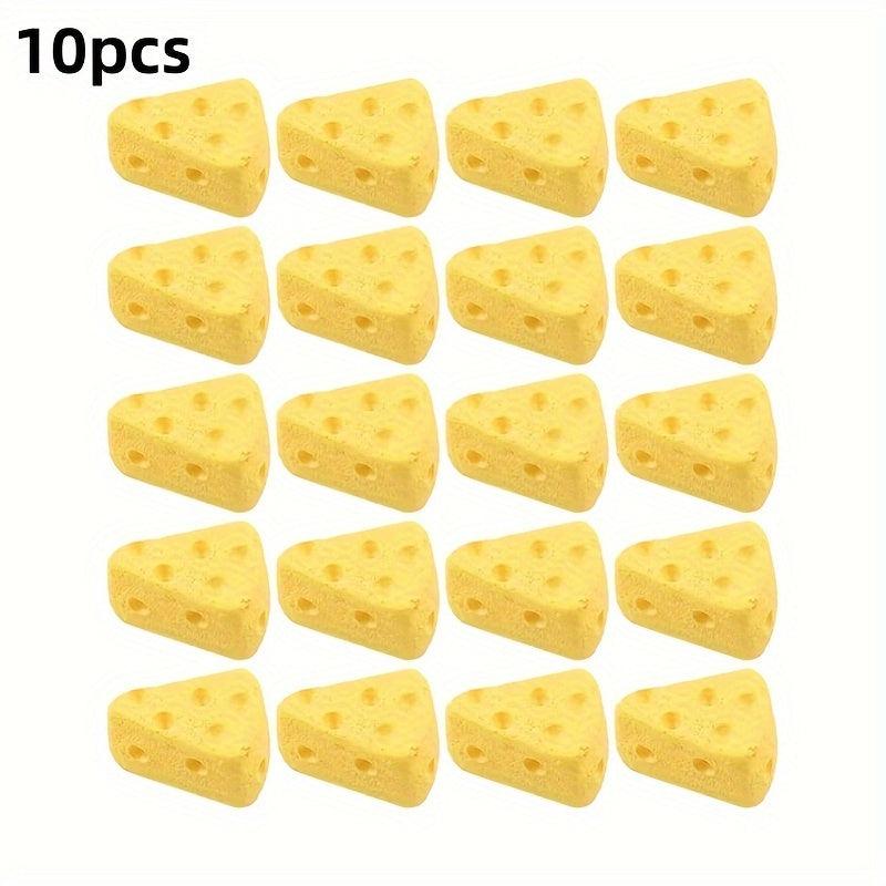 10pcs Micro Kitchen Food Cheese Model Simulation Triangle Cake Food Statue
