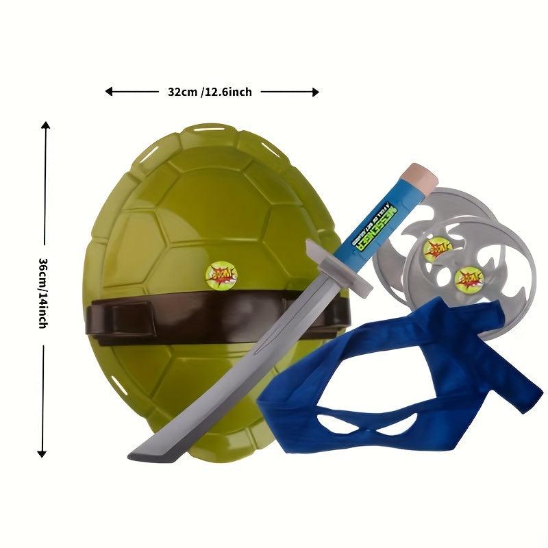 Turtle Shell Mask Anime Figure Superhero Costume Weapons Equipment Party Decor