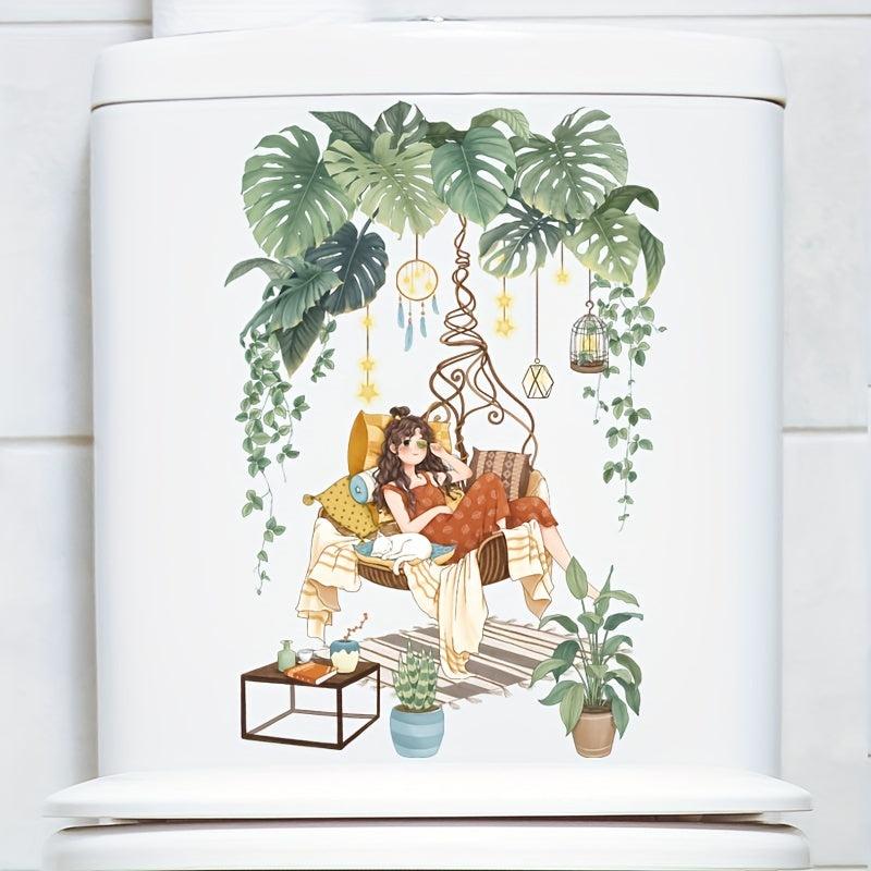 Home Decor Wall Sticker Toilet Sticker Bathroom Toilet Lid Sticker