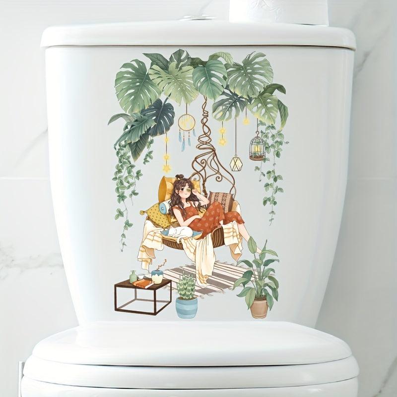 Home Decor Wall Sticker Toilet Sticker Bathroom Toilet Lid Sticker