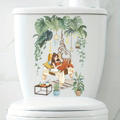 Home Decor Wall Sticker Toilet Sticker Bathroom Toilet Lid Sticker