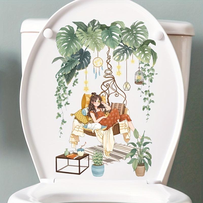 Home Decor Wall Sticker Toilet Sticker Bathroom Toilet Lid Sticker
