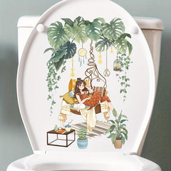 Home Decor Wall Sticker Toilet Sticker Bathroom Toilet Lid Sticker