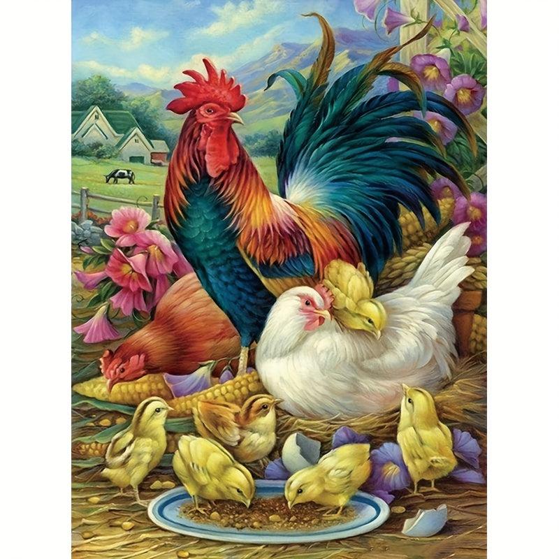 DIY Chicken Art Diamond Painting Full Round Embroidery Home Decoration