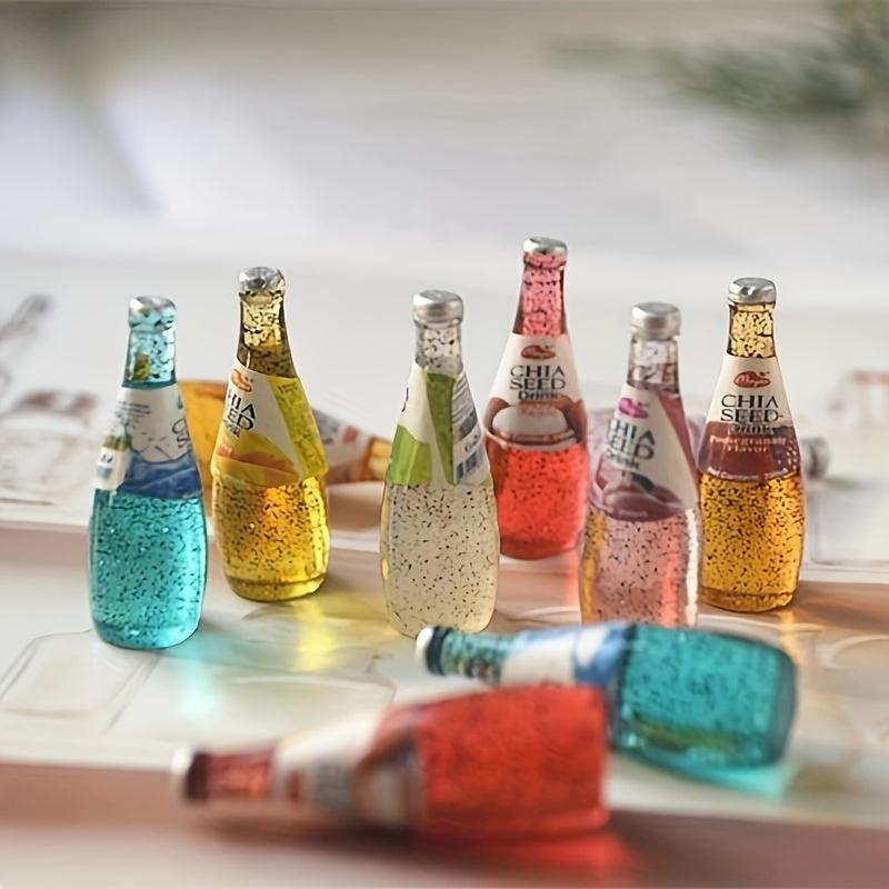 5pcs Resin Dollhouse Juice Drink Mini Wine Bottle Food Props