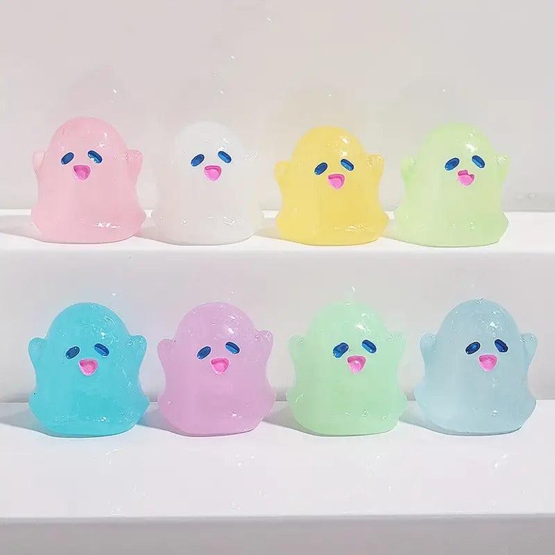 7pcs Little Ghost Micro Ornament Set Resin Accessories Random