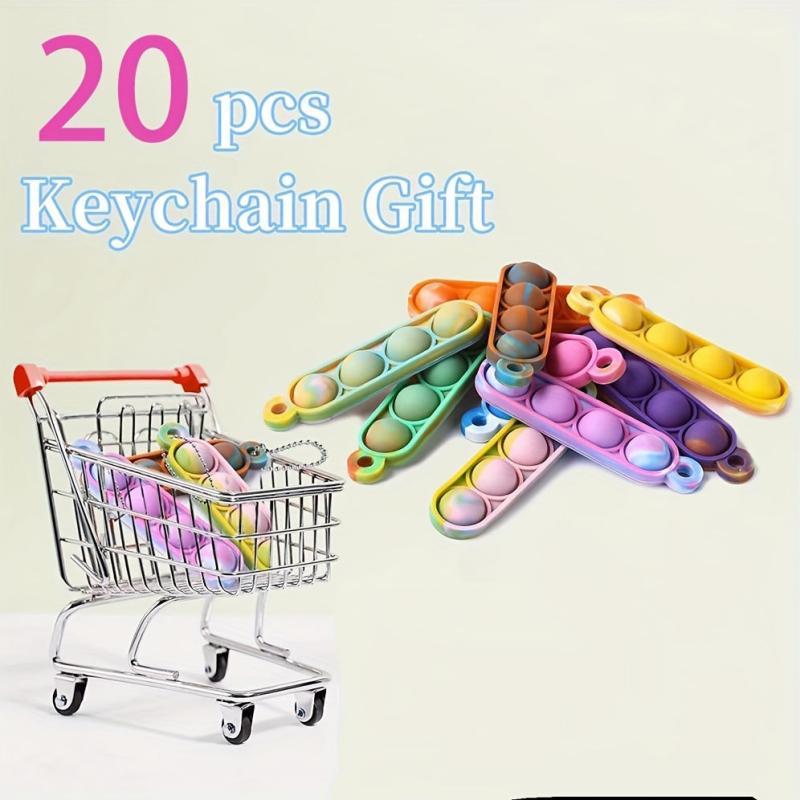 20pcs Colorful Fidget Toy Keychain Party Favors Classroom Prizes Christmas Gift