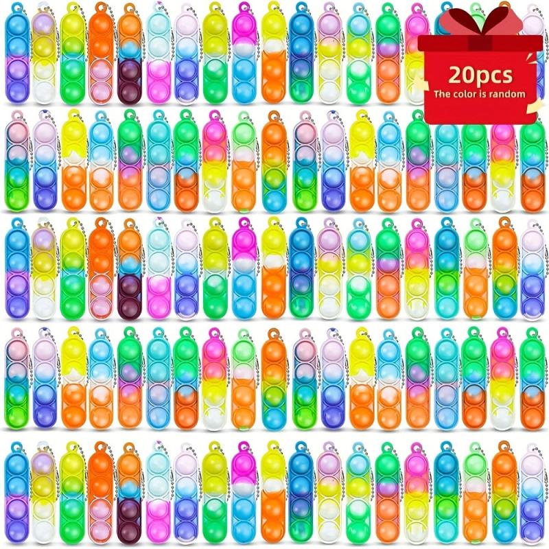 20pcs Colorful Fidget Toy Keychain Party Favors Classroom Prizes Christmas Gift