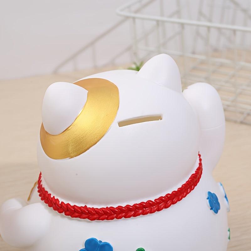 Enamel Anti-fall Lucky Cat Piggy Bank Large Capacity Savings Decoration