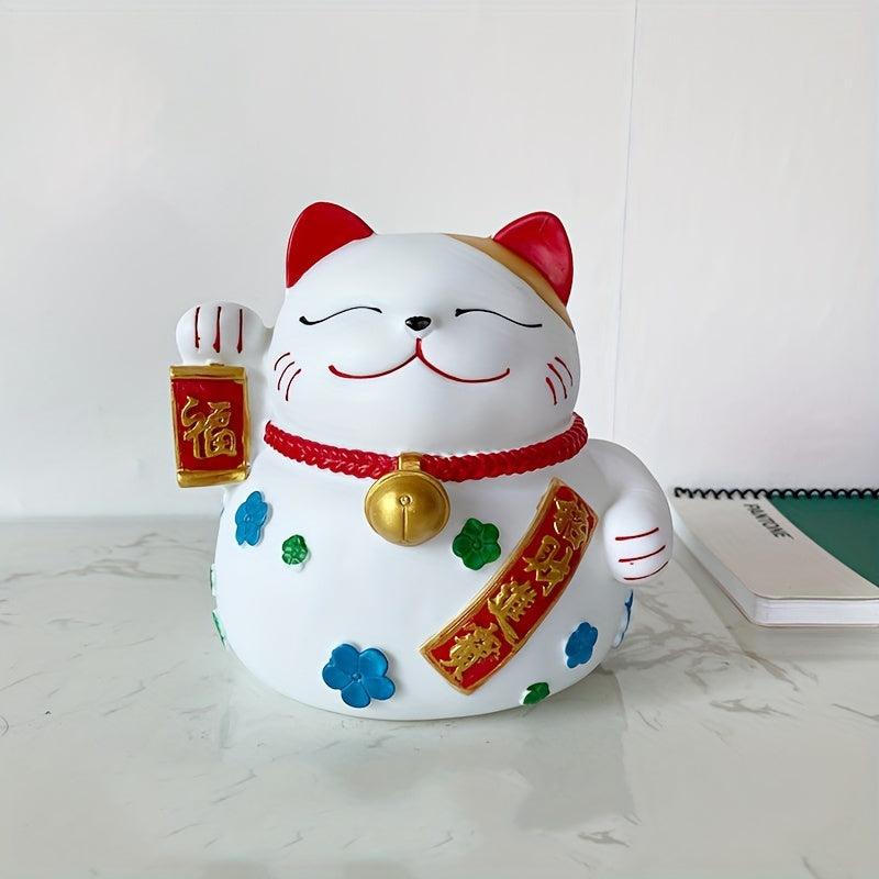 Enamel Anti-fall Lucky Cat Piggy Bank Large Capacity Savings Decoration