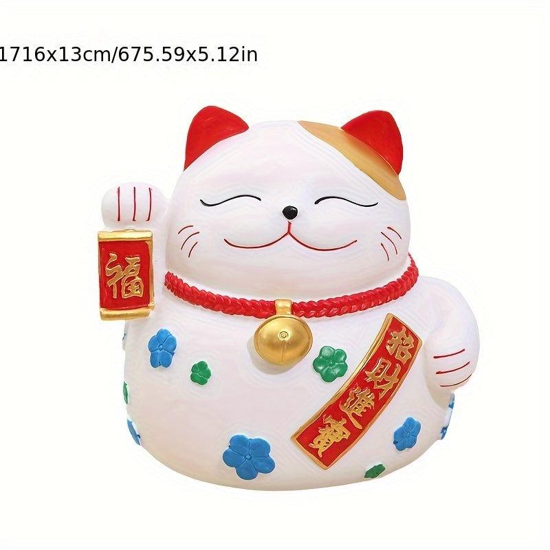Enamel Anti-fall Lucky Cat Piggy Bank Large Capacity Savings Decoration