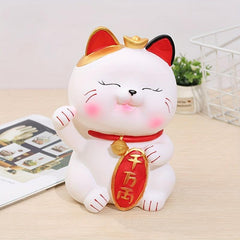 Enamel Anti-fall Lucky Cat Piggy Bank Large Capacity Savings Decoration
