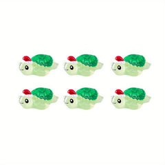 12pcs Mini Christmas Tortoise Figurines Resin Animals Cake Topper Garden Decor