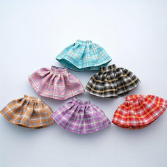 Plaid Pleated Skirt Student Uniform Short Skirts Doll Clothes