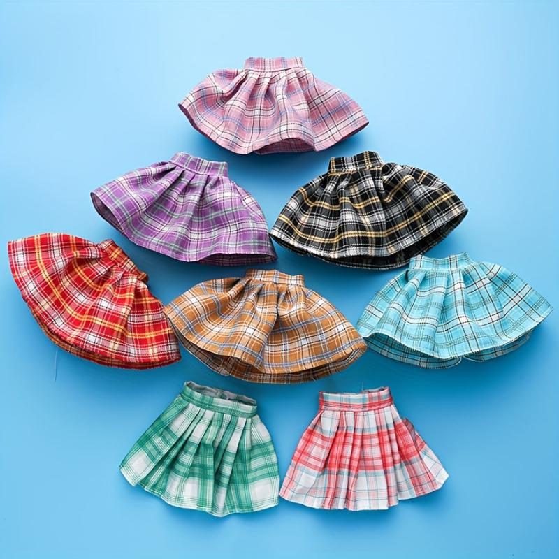 Plaid Pleated Skirt Student Uniform Short Skirts Doll Clothes