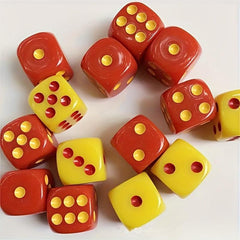 10pcs 16mm Acrylic Red Yellow Game Dices Halloween Party Supplies
