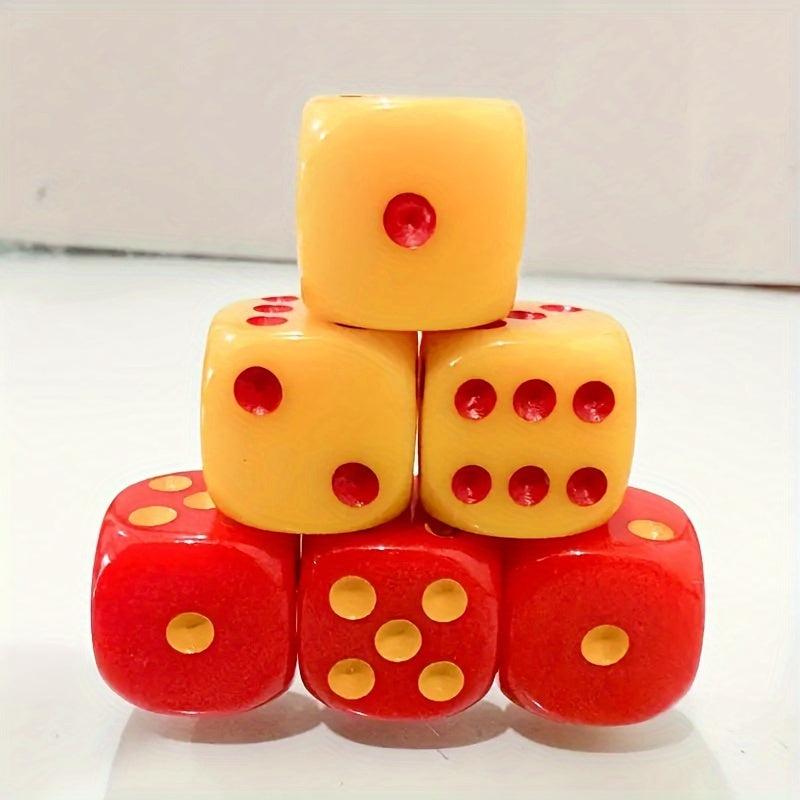 10pcs 16mm Acrylic Red Yellow Game Dices Halloween Party Supplies