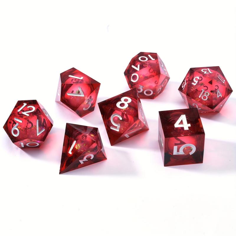 7pcs Sharp Edge Dice Set for Board Game Halloween Decoration