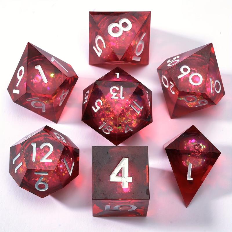 7pcs Sharp Edge Dice Set for Board Game Halloween Decoration