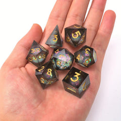7pcs Sharp Edge Dice Set for Board Game Halloween Decoration