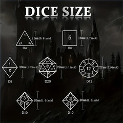 7pcs Sharp Edge Dice Set for Board Game Halloween Decoration