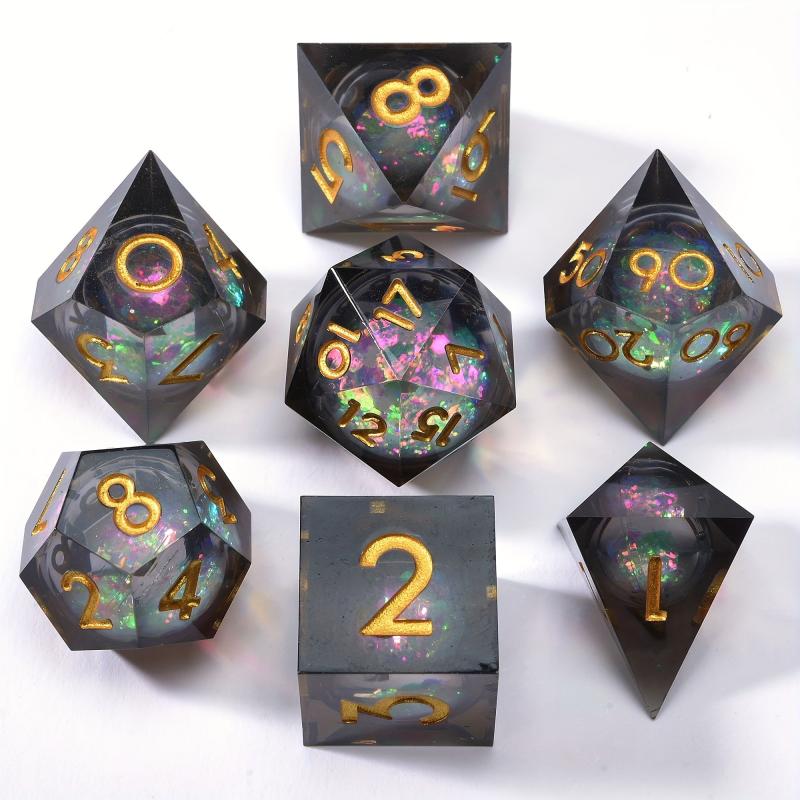 7pcs Sharp Edge Dice Set for Board Game Halloween Decoration
