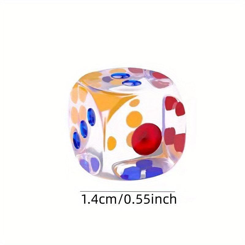 10pcs Colorful Resin Dices Set for Bar Games 14mm Transparent Chess Accessories