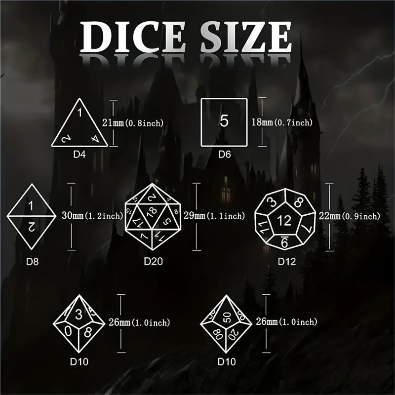 7pcs Translucent Resin Dice Set For Board Game