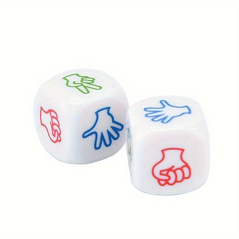 2pcs Acrylic Rock Paper Scissors Dices for Party Entertainment