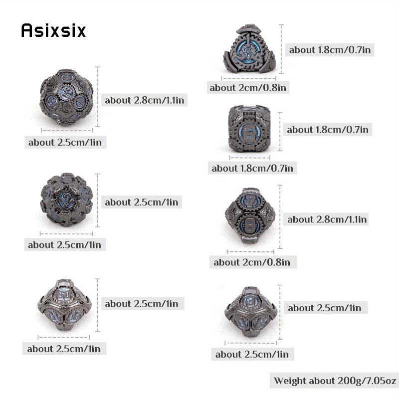 7pcs Metal Polyhedral Dice Set for Board Game