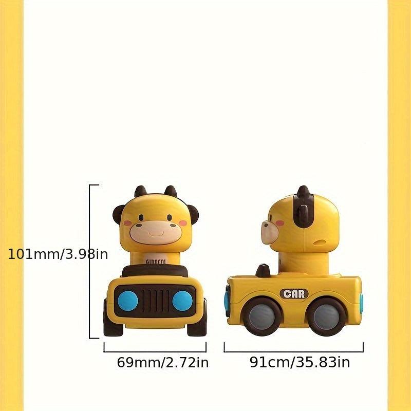 Children Press Animal Toy Car Fun Cartoon Press Glide Anti-fall