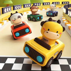 Children Press Animal Toy Car Fun Cartoon Press Glide Anti-fall